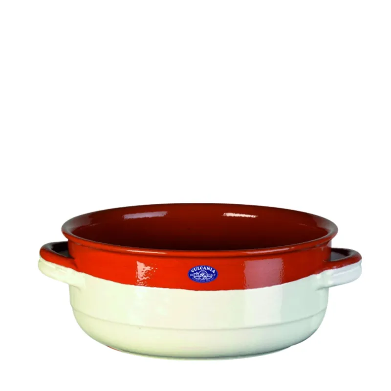 Prezzo Di Fabbrica Tegame in Terracotta Smaltata Ø20xh8 cm - lt 1,9 peso 1,1 kg No Piombo no Cadmio Colore blu cobalto Vulcania Ceramiche
