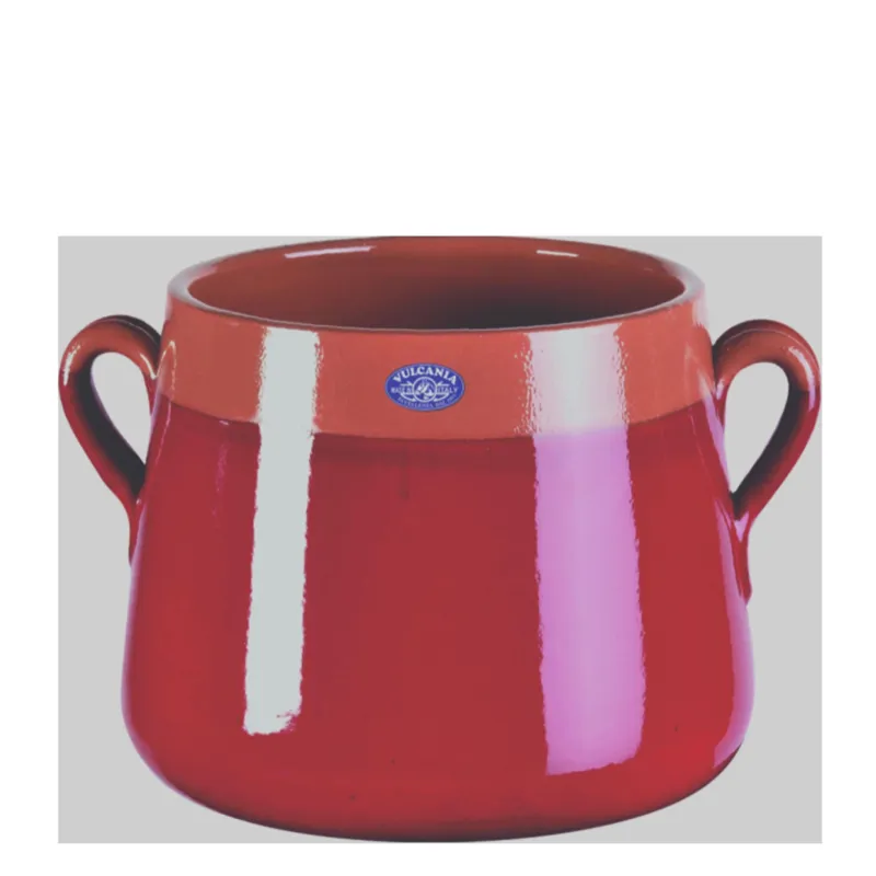 Soddisfatti O Rimborsati Marmitta in Terracotta Smaltata Ø18xh17,6 cm - lt 4,5 peso 2,3 kg No Piombo no Cadmio Colore rosso Vulcania Ceramiche
