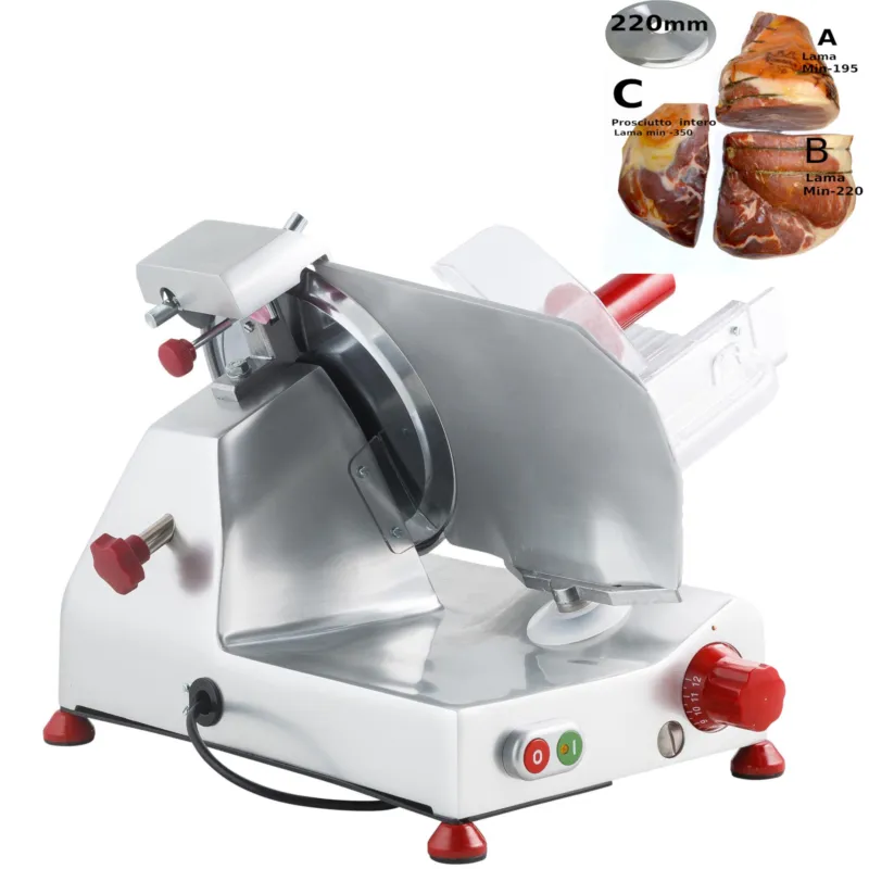 Affettatrice domestica a Gravità FAC F220 AF con affilatoio Fisso per lama 58x40xh34 cm - Lama 220 mm - 13,5 Kg in lega leggera di alluminio Fac Affettatrici Vendita Finale