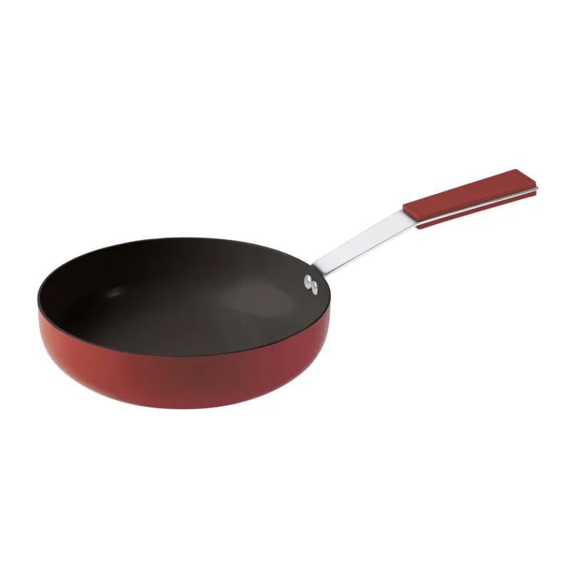 Ultima Occasione Padella un manico in Silicone O‘Clock Red Ø28xh6,0 cm - 3,0 lt - 1,49 kg. fondo termo diffusore, corpo in alluminio inox colore rosso Sambonet