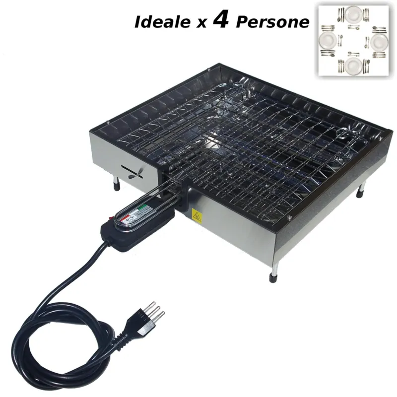 Bestseller Bistecchiera elettrica LUSSO con bordo e resistenza 37x48x13 cm - peso 3,6 kg 2000W 220 V Stella