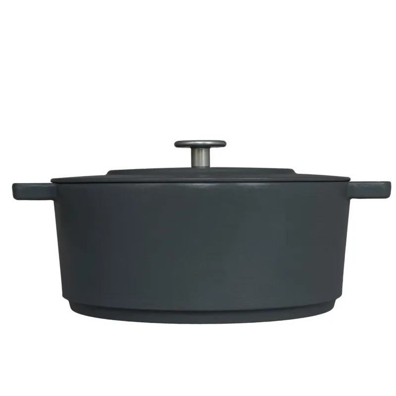 Casseruola Ovale in ghisa con coperchio Ø 24 cm Combekk colore grigio cemento Combekk Economico