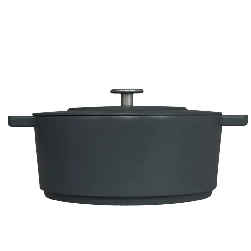 Casseruola Ovale in ghisa con coperchio Ø 28 cm Combekk colore grigio cemento Combekk Promozione