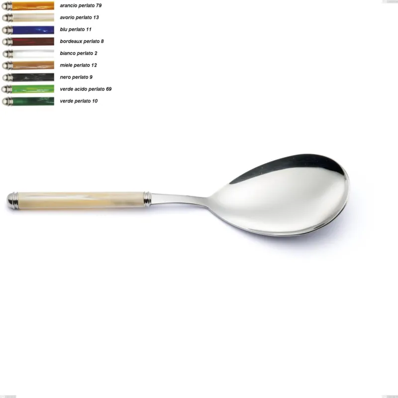 Promo Stagionale Pala riso Linea Perlato, Acciaio inox 18/10 (AISI304) lunghezza 275 mm manico in ABS doppia ghiera lavabili in lavastoviglie Eme Posaterie arancio perlato 79