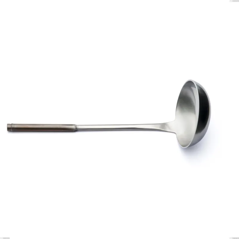 Mestolo Fuoco, Acciaio inox 18.10 (AISI304),lunghezza 280 mm, manico in tubolare d‘acciaio sabbiato e brunito Eme Posaterie Saldi