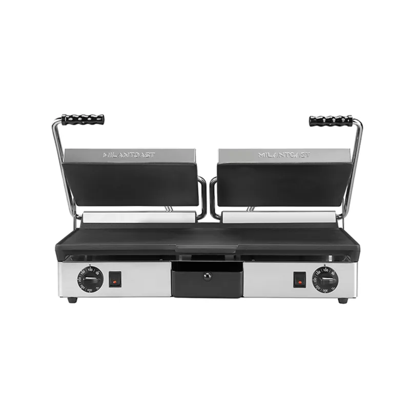 Prezzo Di Fabbrica Piastra doppia rigata sopra e Liscia sotto 63x38x46cm inox e ghisa MILANTOAST