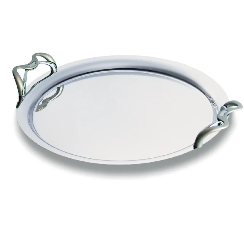Offerta Speciale Vassoio Tondo con manici 35 cm Linea ALEX EME in acciaio inox Lucido Eme Posaterie