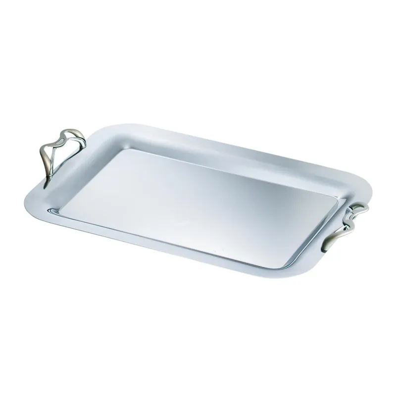 Vassoio Rettangolare MEDIO Dimensioni 43x30 cm - con manici Linea ALEX EME in acciaio inox Lucido Eme Posaterie Promo Stagionale