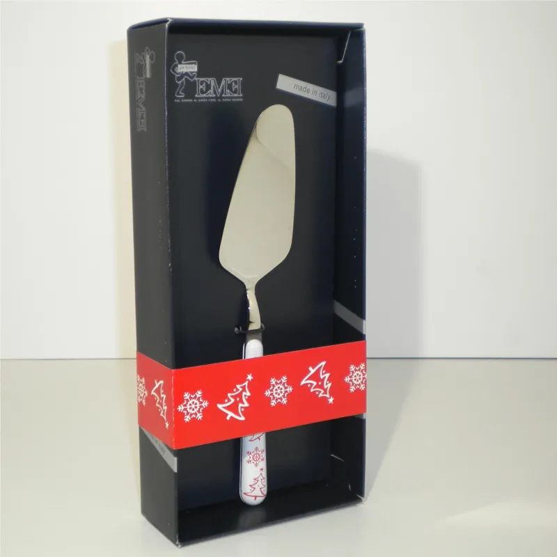 Spedito Oggi Pala Torta BRIO BIANCO Natale in acciaio 18/C in confezione Regalo Eme Posaterie