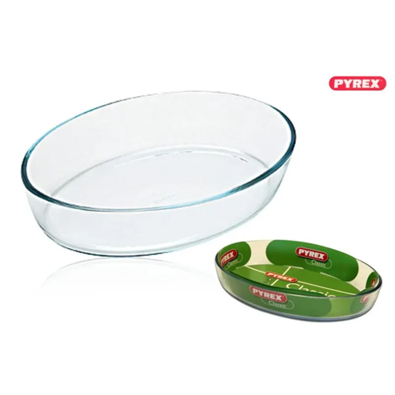 Pirofila In Pirex Ovale 35x24.5xh6 cm trasparente Eme Posaterie Pagamento Sicuro