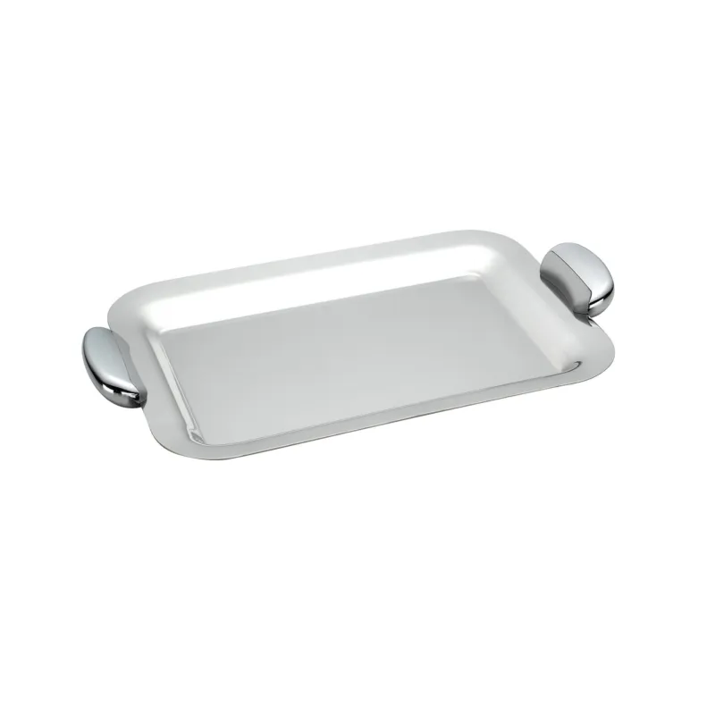 Vassoio rettangolare con manici JOINT EME 38x27,5 cm - senza manici in acciaio inox lucido manicatura in metallo pressofuso finitura lucida e sabbiata Eme Posaterie Prezzo Scontato