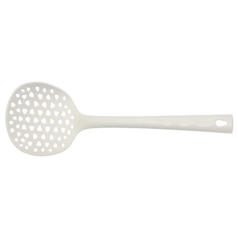 Consegna Rapida Schiumarola in Nylon 33,0 cm resistente fino a 210 gradi con foro per appendere colore grigio perla adatta alle superfici antiaderenti Eme Posaterie