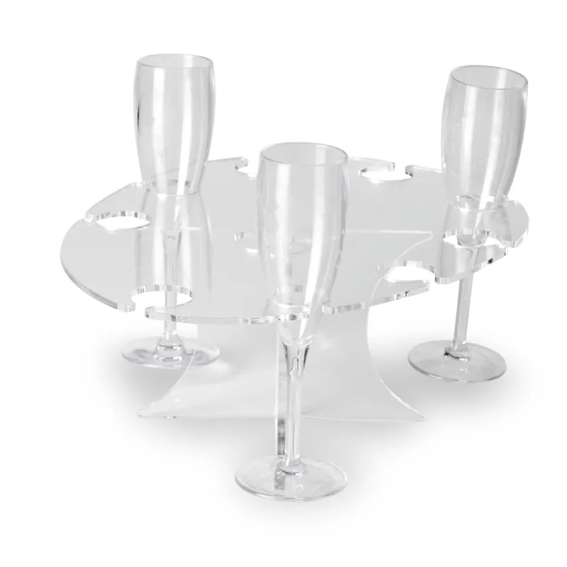 Spedizione Espresso Reggibicchieri Tavolozza da Flut 6 posti PICASSO in Plexi trasparente Vesta