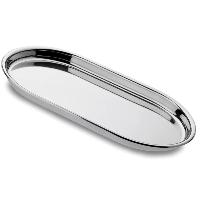 Vassoio Ovale Fondo Convivio Ø 42 cm con bordo in acciaio inox Lucido Eme Posaterie Prezzo Conveniente