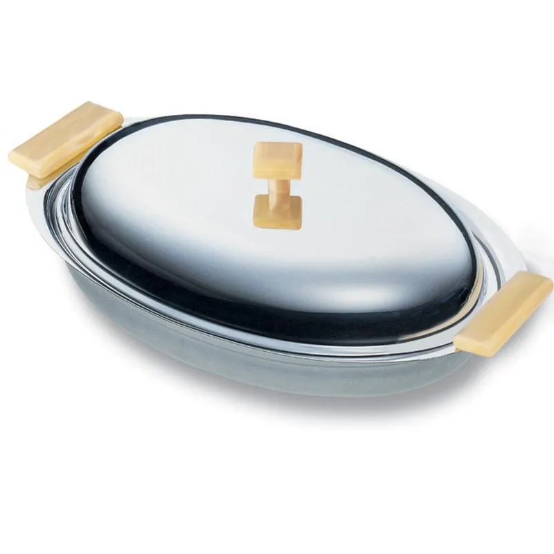 Prezzo Ridotto Legumiera Ovale 33 cm SEVILLE Piccola in acciaio inox 1810 manici in legno Eme Posaterie
