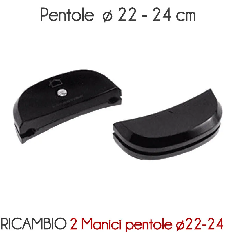 Manici a coppia di RICAMBIO MIS 3 per pentole e Casseruole Lagostina diametro 22-24 cm 2 Manici pentole lagostina con vite centrale colore nero Stella Promozione
