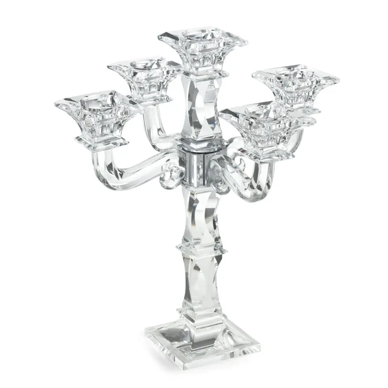 Candelabro Cristallo 5 fiamme in cristallo dimensioni 28xh 31cm uno colore trasparente, cristallo K9 Fantin Argenti Ultima Occasione