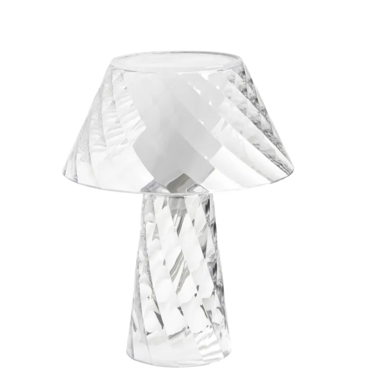 A Buon Prezzo Lampada da Tavolo senza filo con batterie ricaricabili Autonomia 9 ore Abat-Jour in metacrilalto TATA 20x20x25h cm Trasparente Emporium