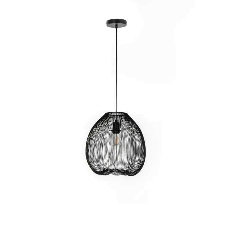 Lampada a Sospensione Jaula Design Twist, 35x35xH150 cm, Colore Nero Lucido, Materiale Metallo Stones Srl Promo Stagionale