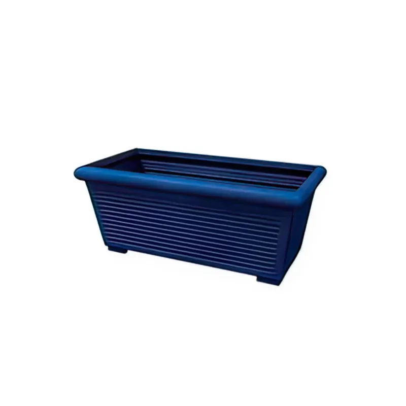 Vaso rettangolare in Polietilene MILLERIGHE con sottovaso incluso dimensioni 80x39x h32 cm Dimensione base 67,5x27,5 cm- 52 Litri Blu Kloris Compra Adesso