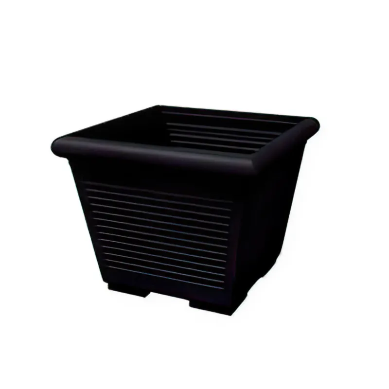 Vaso quadro MILLERIGHE In Polietilene con sottovaso 50 cm Dimensioni 48x34x h 39 cm - 40 Litri colore Grafite Kloris Promozione