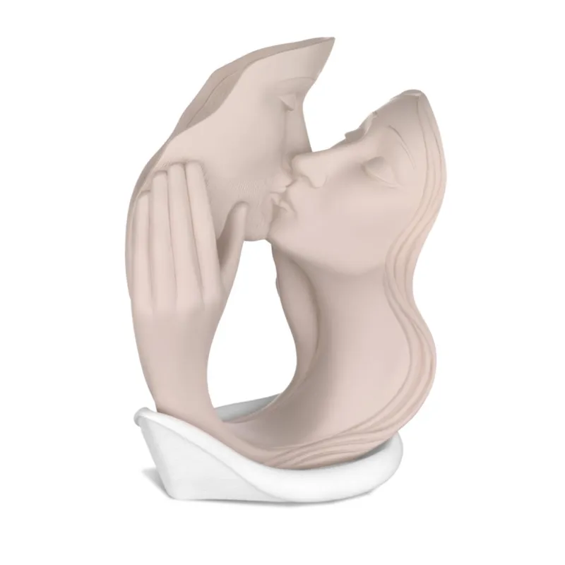 Bacio in resina Grande Tortora base Bianca 16x26 cm immagine può essere appeso o appoggiato per bomboniera ,battesimo cresima, matrimonio Fantin Argenti Esclusivo