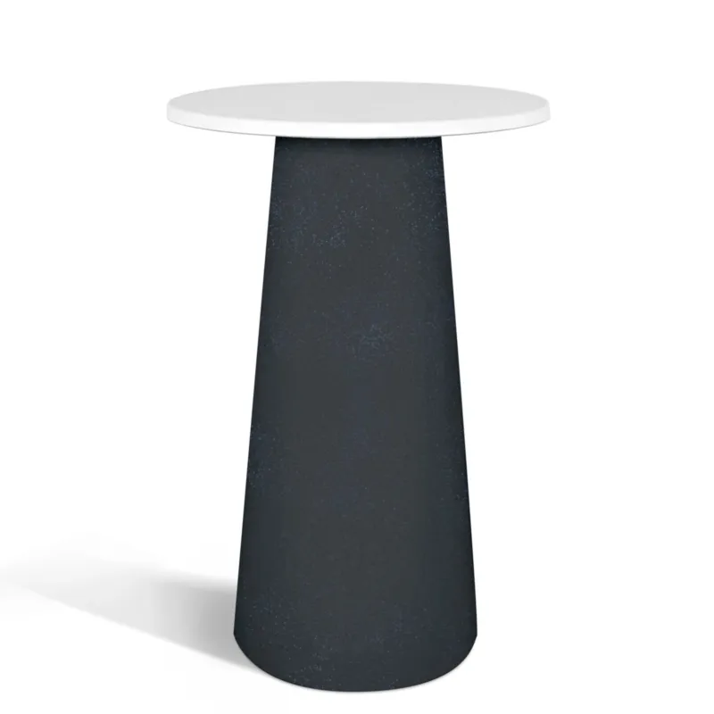 Tavolo alto in polietilene Mikò 2.0 Neutro piano in Wersalit ad alta resistenza Dimensioni 70x70x h106 cm piede grafite top bianco latte Kloris Compra Oggi Stesso