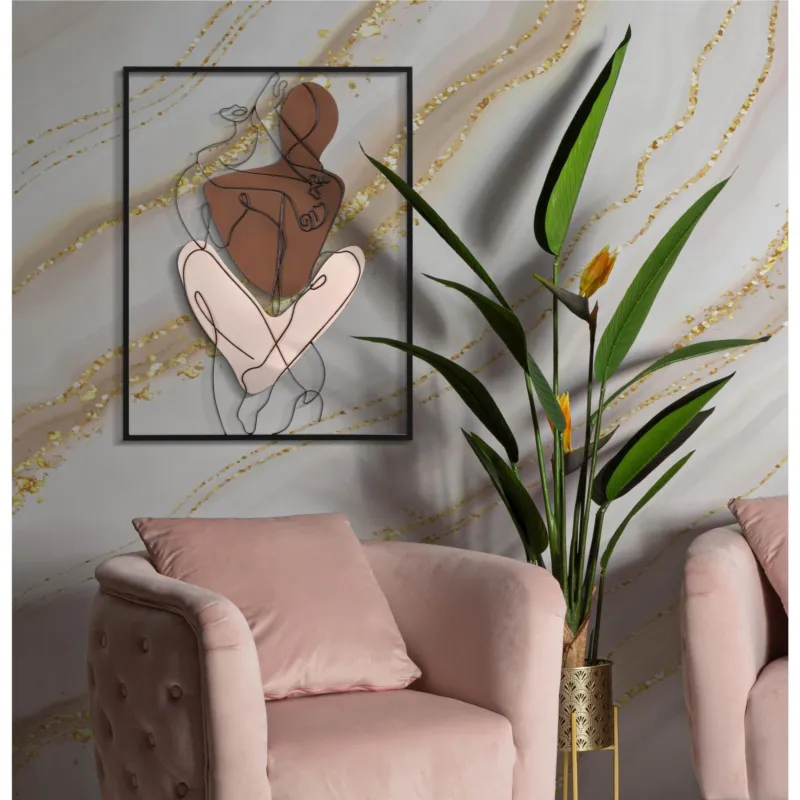 Promo Stagionale Pannello decorativo 3D da parete in metallo COLOR COUPLE Dimensioi 60x1,3x h 80 cm peso 1,09 kg tratti delicati di figura la figura di una coppia Mauro Ferretti