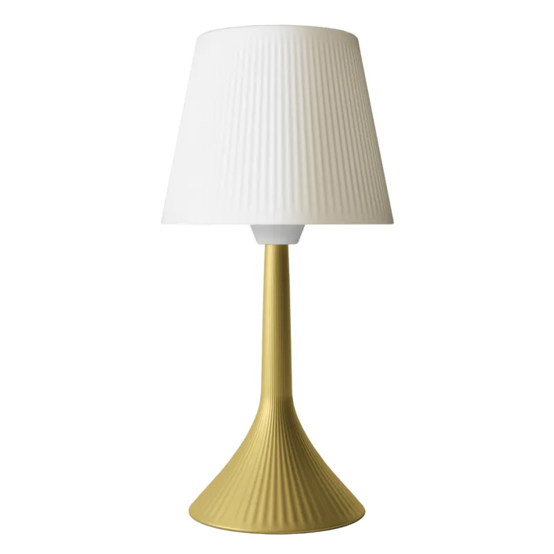 Lampada da Tavolo in Cristallo acrilico DUSE Diametro 16x h32 cm in cristallo Acrilico Colore Oro satinato Vesta Super Prezzo
