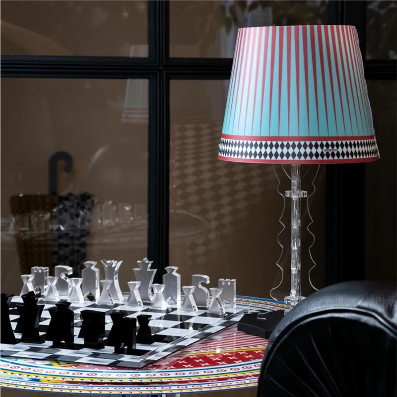 Lampada da Tavolo Abat Jour Piccola h 35 cm in cristallo Acrilico Brighella 18,5x18,8xh 35 cm decoro FOULARD Vesta Compra Online