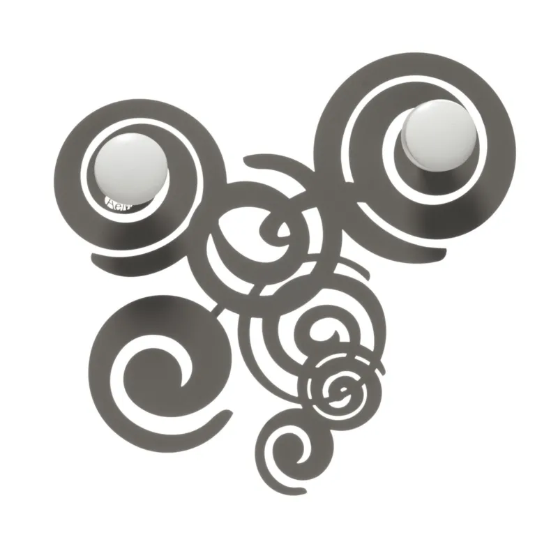 Ganci da parete con riccioli Arabesque con due pomelli posti al centro Dimensioni 29xh29 cm colore Fango Arti e Mestieri Vendita Finale