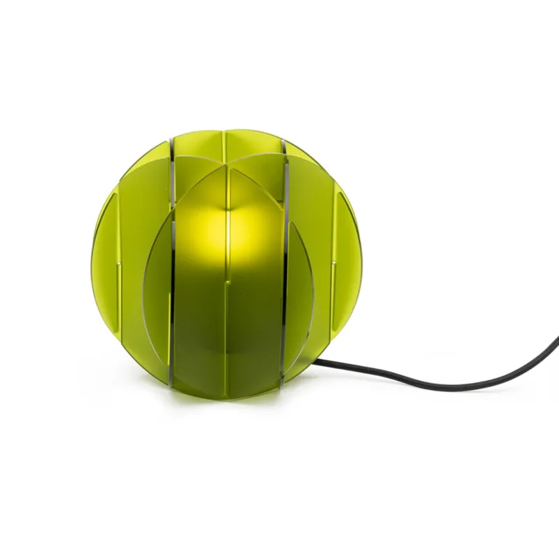 Abatjour in cristallo acrilico ALLEGRETTA 22x22x h22 cm peso 1,1 kg supporto metallo paralume Verde Chiaro Satinato Emporium Scelto Dai Clienti