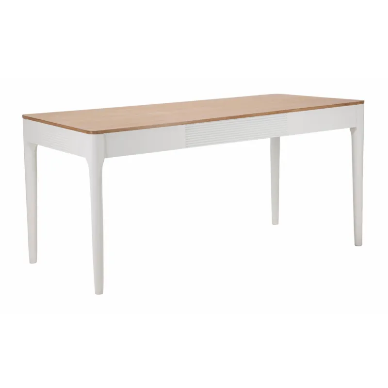 Tavolo da pranzo rettangolare in legno bianco Dimensioni 180x90xh 80 cm e peso 35 kg piano in legno marrone Mauro Ferretti Sconto