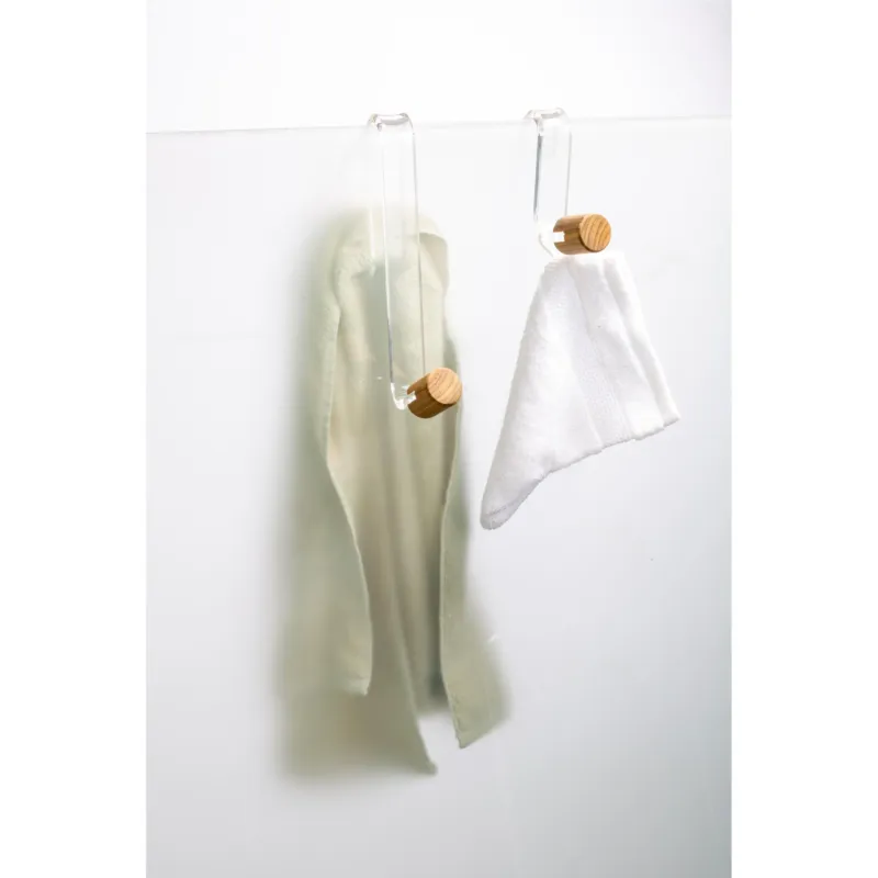 Ultimissimo Modello Gancio per Singolo porte, attaccapanni/ porta accappatoio in plexiglass Dimensioni 10x3x h 16,6 cm stile colore legno CIPI The Bathroom