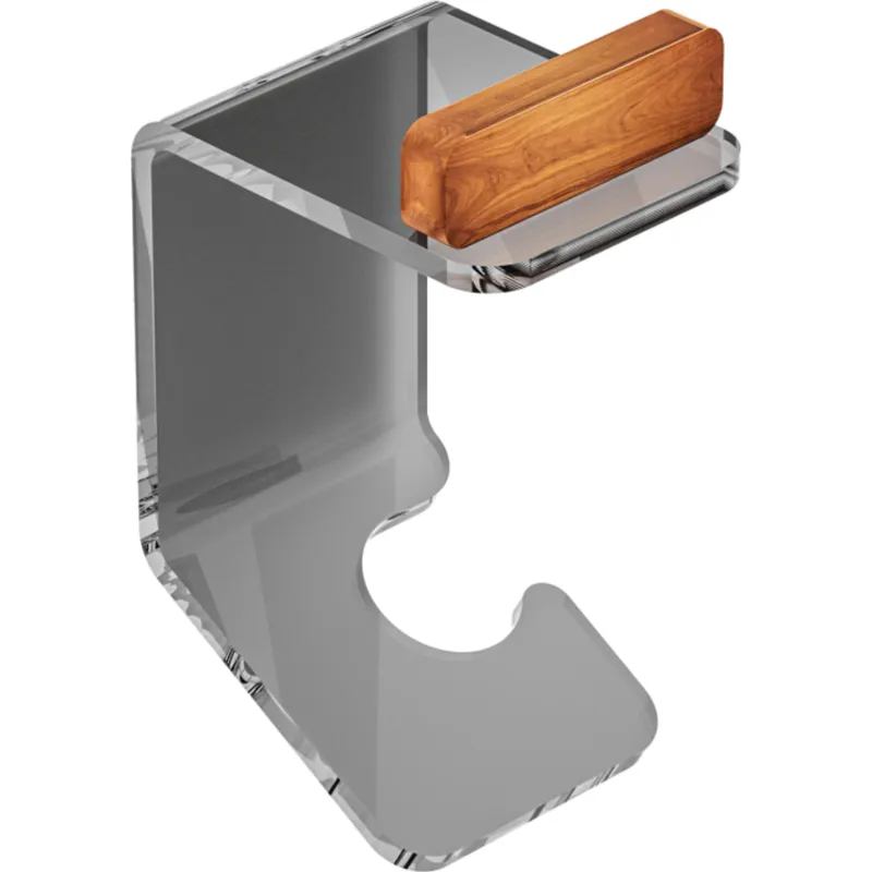 Ordina Subito Appendino, porta Accappatoi e Asciugamani in plexiglass e Teak fissaggio con adesivo ad alta tenuta 3M BRIGHT Dimensioni 9x8,5x h 8,5 cm stile moderno Grigio Fumè CIPI The Bathroom