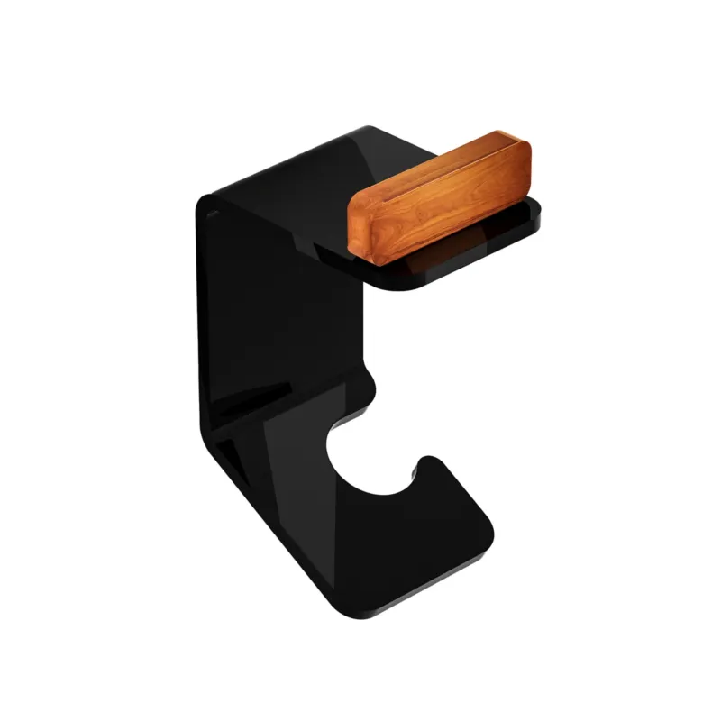 Solo Oggi Appendino, porta Accappatoi e Asciugamani in plexiglass e Teak fissaggio con adesivo ad alta tenuta 3M BRIGHT Dimensioni 9x8,5x h 8,5 cm stile moderno Nero CIPI The Bathroom