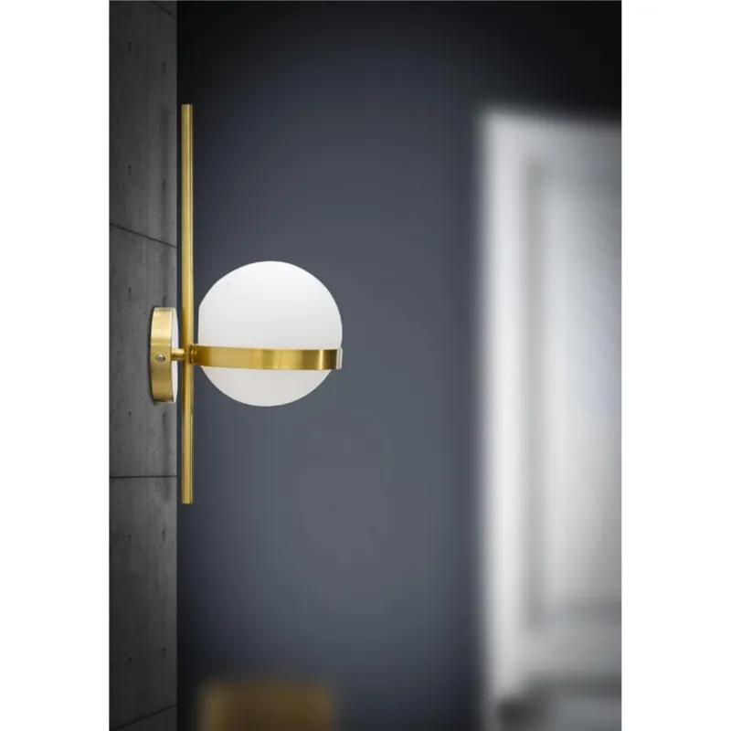 Affare Lampada, Applique Da Muro in metallo dorato opaco GLAMY CIRCLE Dimensioni 15x20x40cm Linea Glamy colore oro Mauro Ferretti