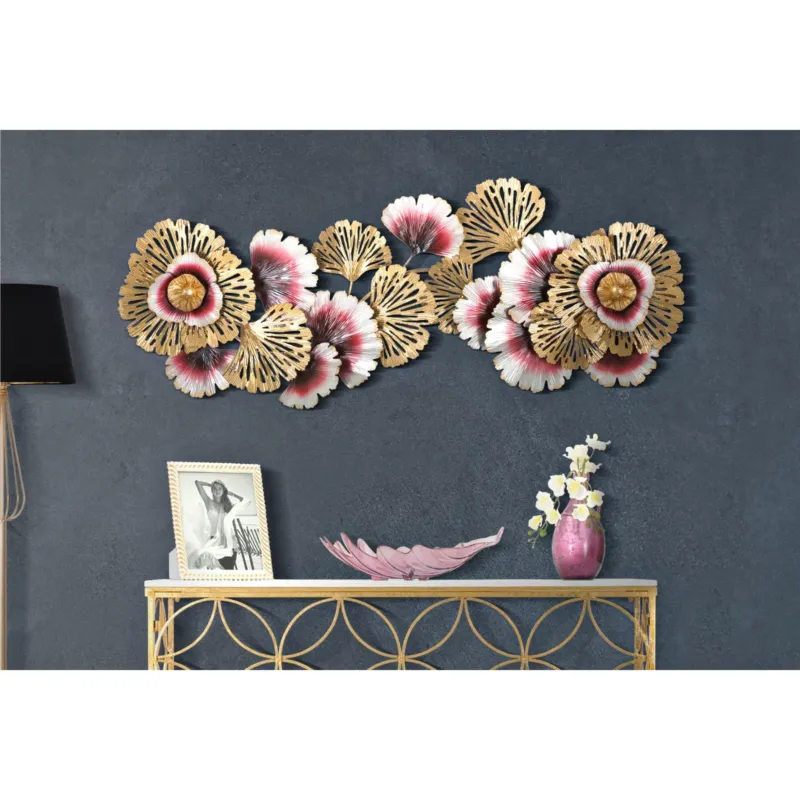 Prezzo Conveniente Pannello da muro in Metallo dal design floreale 3D Forme geometriche 130X5,5X54 cm peso 1,80 kg multicolore metallo Mauro Ferretti