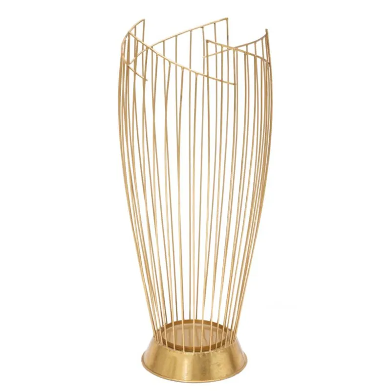 Più Venduto Portaombrelli Rotondo In metallo Dorato FASHION GOLD Dimensioni Ø 28X69 cm peso 2,8 kg, decori stick colore oro Mauro Ferretti