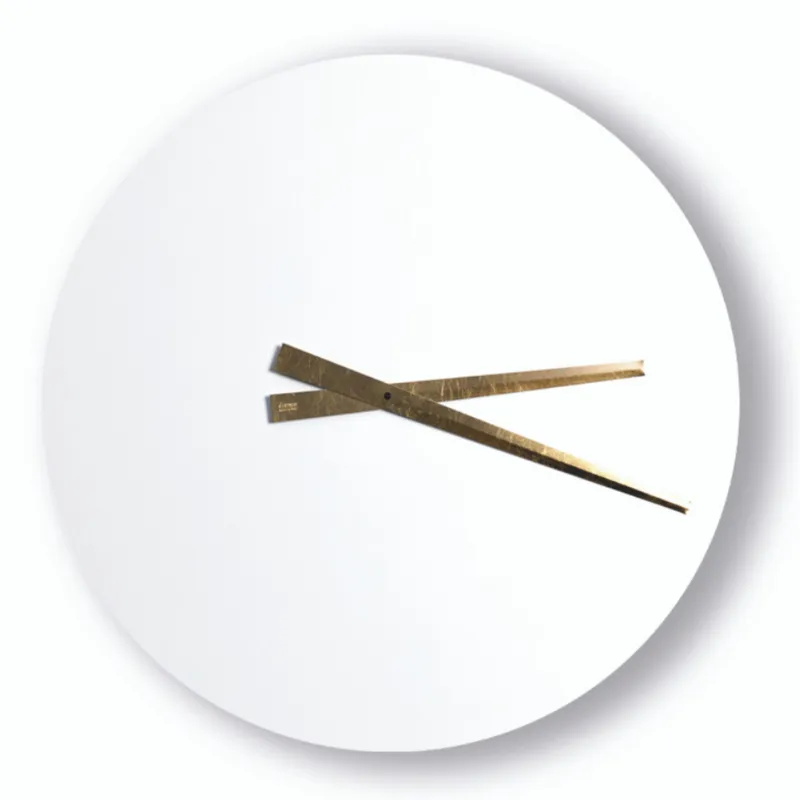 Nuovo Arrivo Orologio da parete rotondo il legno Laccato Diametro 60x5 cm in legno con lancette colore oro I Dettagli