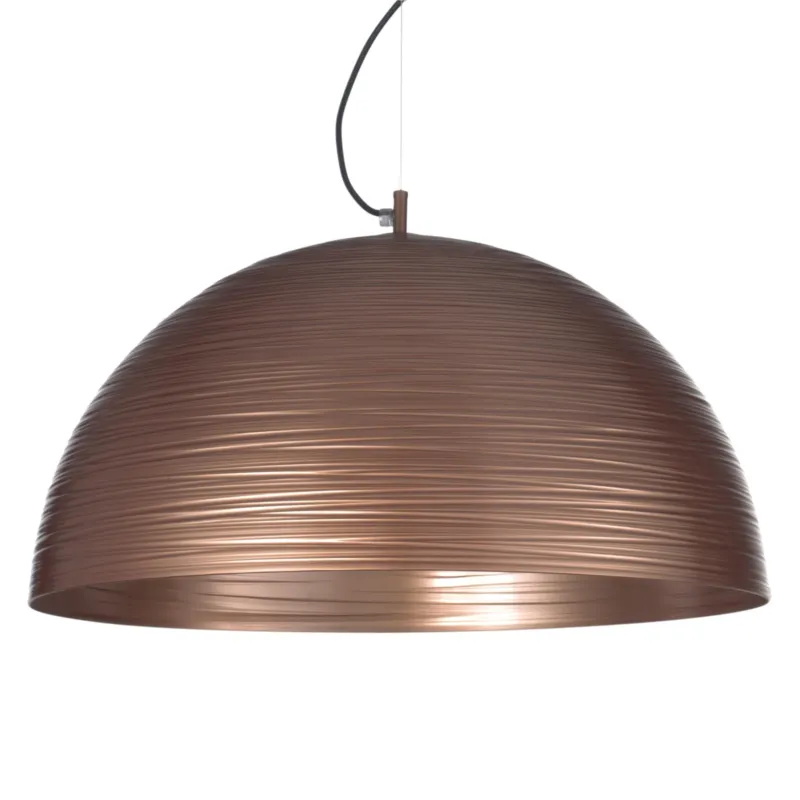 Lampada a Sospensione 3 Luce Struttura mezza sfera BIG in Alluminio Diametro 100xh 50 cm E27 3 x Max 100 Watt 8,5 kg colore Brunito verniciato Metalluxlight Offerta Del Giorno