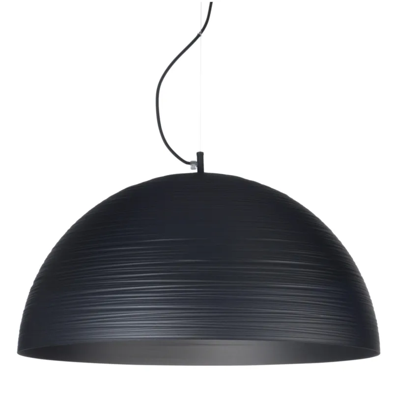 Lampada a Sospensione 3 Luce Struttura mezza sfera BIG in Alluminio Diametro 100xh 50 cm E27 3 x Max 100 Watt 8,5 kg colore Nero verniciato Metalluxlight Offerta Limitata