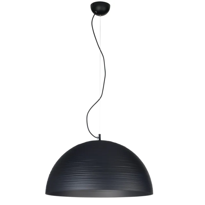 Lampada a Sospensione 1 Luce mezza sfera SMALL Struttura in Alluminio Diametro 50xh 25 cm E27 1 x Max 100 Watt 2 kg colore Nero verniciato Metalluxlight A Buon Prezzo