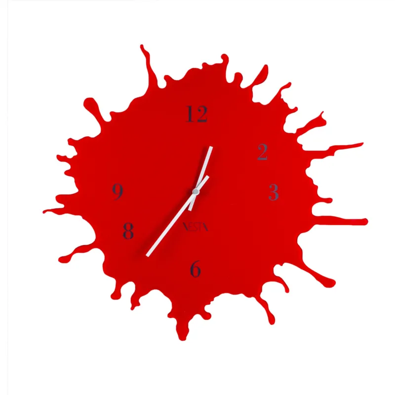 Ultima Occasione Orologio da parete movimento al quarzo BIG Ø63,5x2,5 cm in plexigas bicolore SKIZZO Rosso Vesta