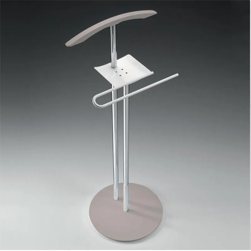 Compra Oggi Stesso Servo muto appendiabiti STEWARD 42x37xh108cm struttura in Acciaio Satinato e legno massello Colore Grigio Tortora Pezzani srl