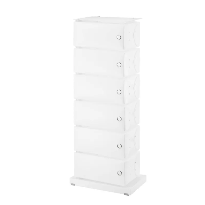 Compra Adesso Scarpiera Cassettiera Multiuso in Polypropylene FLUIDA Bianco Dimensioni 41x25.5xh104 cm contenitore 6 Cassetti Emporium