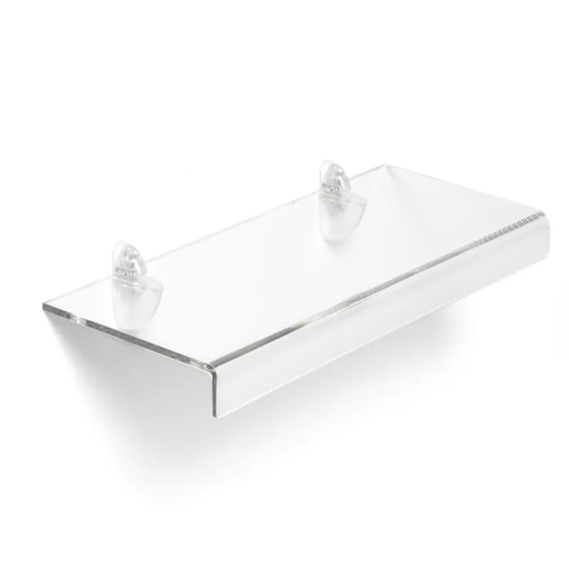 Solo Oggi Mensola da muro Piccola PLANA Dimensioni 50x22 cm in Cristallo acrilico Portata max 12 kg Trasparente, profondità 22 cm Trasparente Emporium