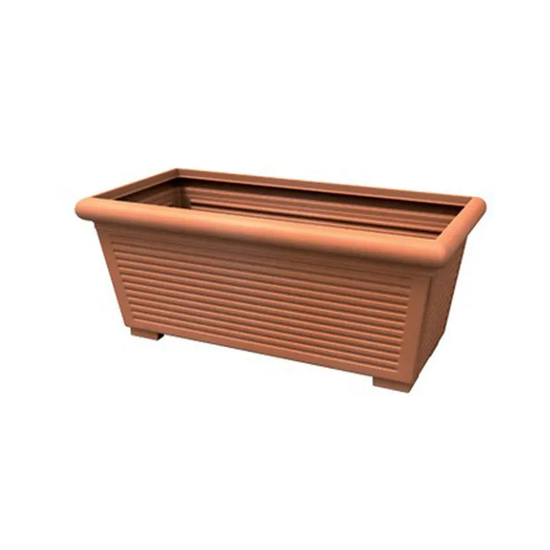 Vaso rettangolare MILLERIGHE 100 cm colore tegola Kloris Promo Stagionale