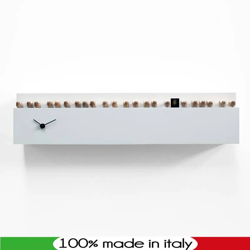 Bestseller Orologio a Cucu Fatti + in la in legno movimento al quarzo a batteria Progetti Bianco