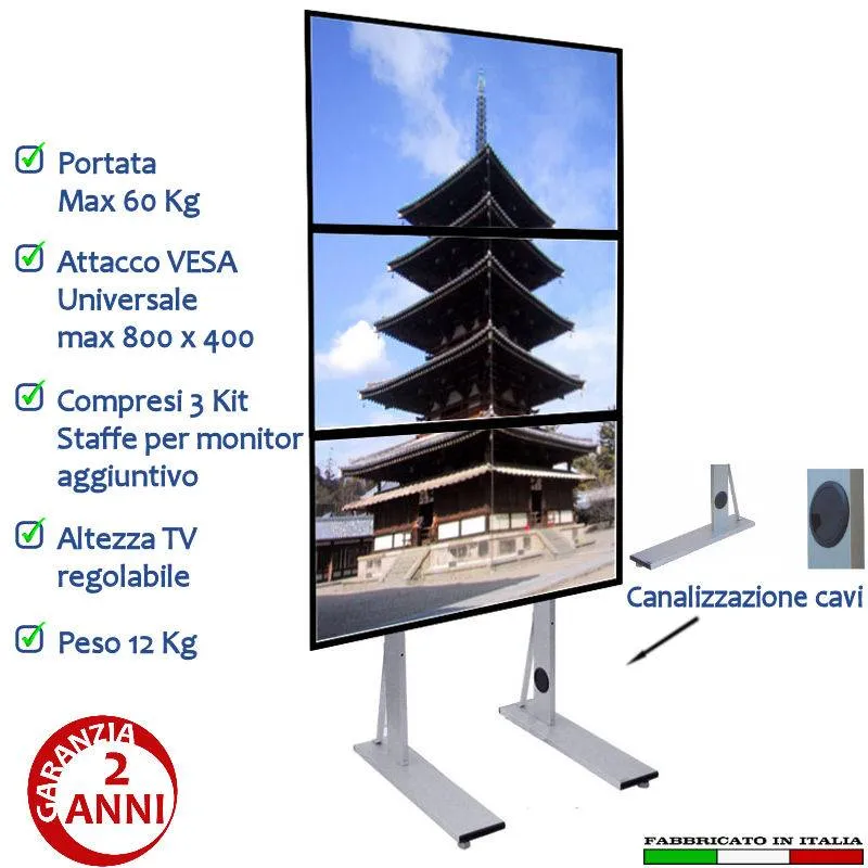 Maxi Piantana x 3 Schermi 42pollici Tecnidea Reso Gratuito